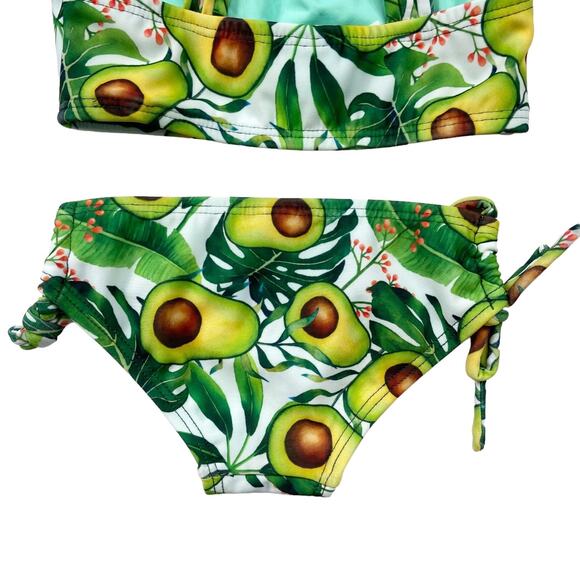 NEW Girls Swimsuit‎ Two Piece Avocado Green Size 2 Spiaggia Beachwear - Picture 3 of 7